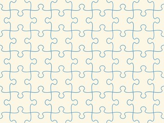 Seamless pattern of completed puzzle pieces grid