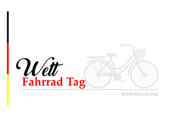 World Bicycle Day with German Language writing