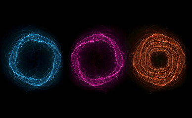 Circle lightning elements, electrical abstract