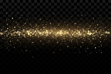 Gold particles. Light effect. Gold dust. background decoration.