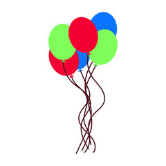 Balloon birthday vector celebration decoration party icon illustration. Air helium gift holiday balloon birthday romantic surprise. Fun anniversary celebrate shape festival. Carnival element icon