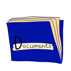 blue folder with documents icon