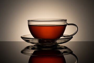 Closeup of tea in a glass tea cup