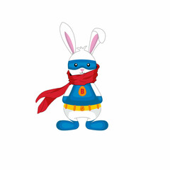 SUPER-BUNNY - 002 - Illustration of a super hero vest wearing a scarf