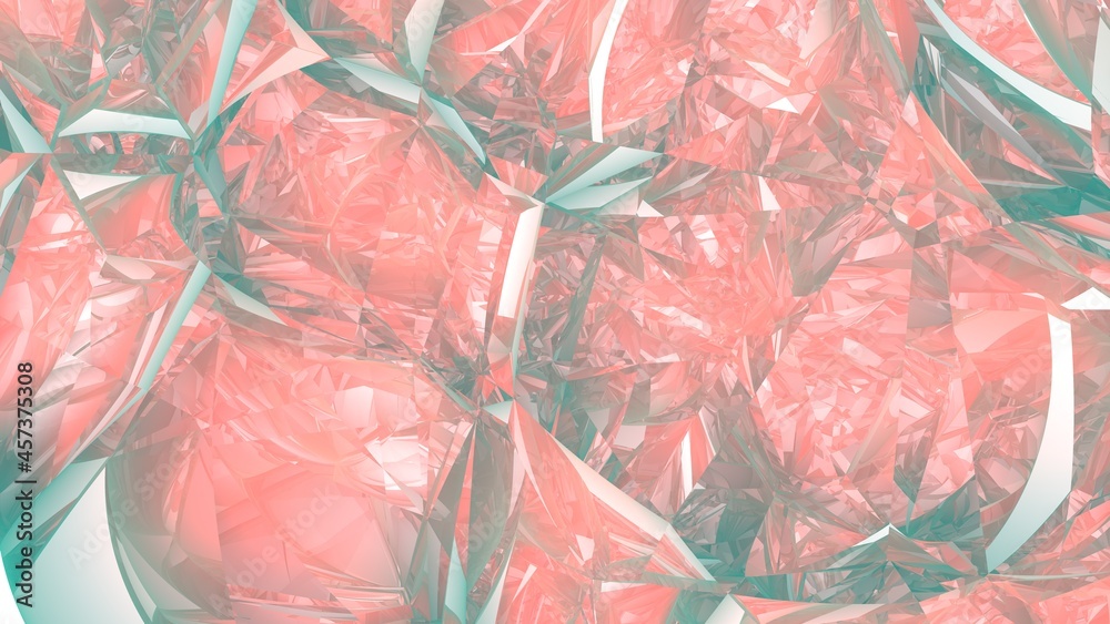 Poster abstract background in the form of broken lines and gradient. crystal. rendering an image.