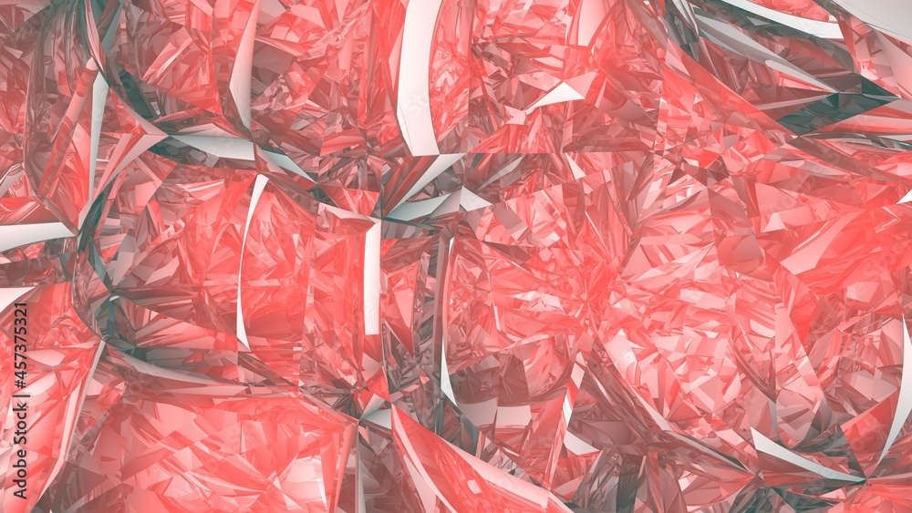 Poster abstract background in the form of broken lines and gradient. crystal. rendering an image.