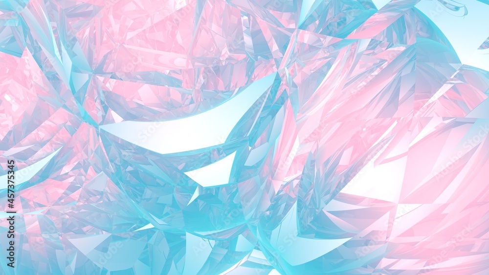 Poster abstract background in the form of broken lines and gradient. crystal. rendering an image.