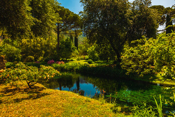 Enchanted colorful garden, Giardini di Ninfa, Latina, Rome