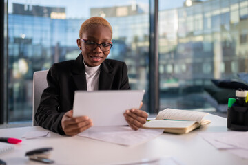 Black female manager having virtual meeting