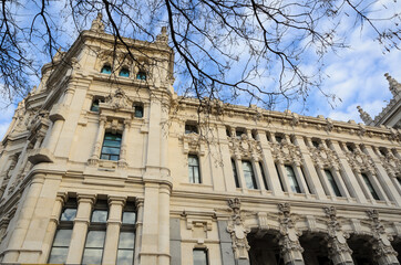 Obraz premium Cibeles Palace at sunset in Madrid, Spain.