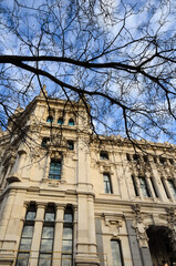 Fototapeta premium Cibeles Palace at sunset in Madrid, Spain.