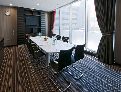 empty meeting room at hotel in England