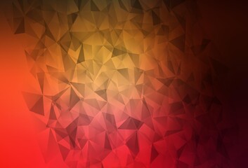 Dark Red, Yellow vector abstract polygonal template.