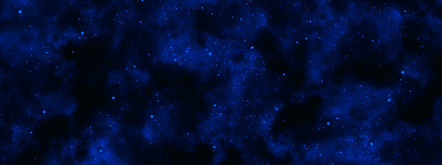 Obraz premium Abstract cosmic blue background with stars and nebulae