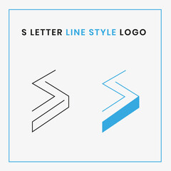 S Letter Logo Design Template. Line Style S letter Logo. Line Logo