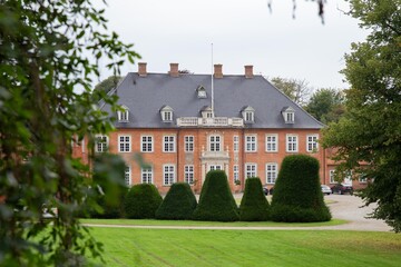 Fototapeta na wymiar The beautiful Langesø Castle in Denmark