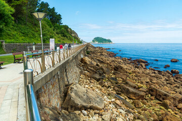 Fototapeta premium Zarauz city beach Gipuzkoa Basque country Spain