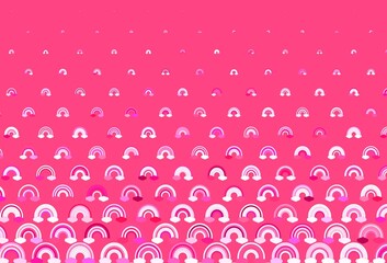 Light Pink vector template with rainbow signs.