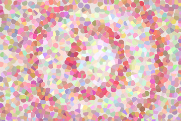 Bright varicoloured festive pointillism with swirl contour