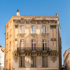 Avignon, typical house, colorful building in the historic center
