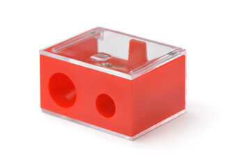 Dual makeup pencil sharpener isolated on white