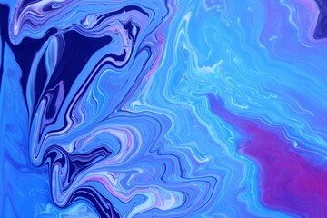 Abstract blue marble background. The lines and waves of acrylic paint create an interesting structure. Background for web design, fabric, design, laptop case.