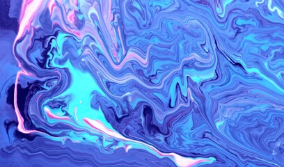 Abstract blue marble background. The lines and waves of acrylic paint create an interesting structure. Background for web design, fabric, design, laptop case.