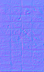 Wooden door composed of squares in normal map