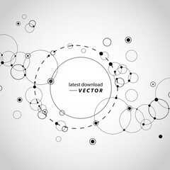 Abstract dots and circles line connected. Minimal design for technology project. Vector business concept