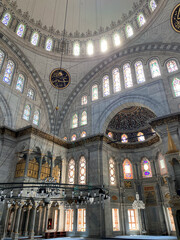 Fototapeta na wymiar Interior in a mosque in Istanbul, Turkey