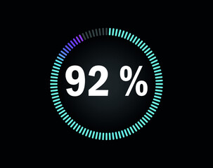 Percent circle diagram showing 92% - indicator with blue to pink gradient