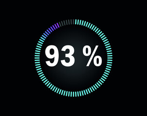 Percent circle diagram showing 93% - indicator with blue to pink gradient