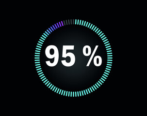 Percent circle diagram showing 95% - indicator with blue to pink gradient