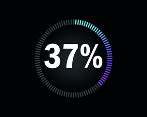 Percent circle diagram showing 37% - indicator with blue to pink gradient