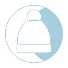 Christmas icon of hat in blue color for print, web icons, t-shirt design, greeting cards, business and holidays. Vector icons illustration