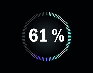 Percent circle diagram showing 61% - indicator with blue to pink gradient