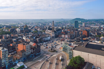 Panoramic view over the Old town of Charleroi, Belgium - obrazy, fototapety, plakaty