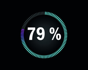 Percent circle diagram showing 79% - indicator with blue to pink gradient
