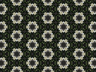 Abstract Geometric Floral Tile Background Wallpaper