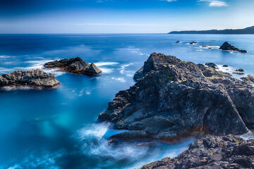 日本　岩手大船渡市碁石岬展望台からの景色