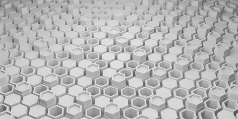 Hexagon Square Background Technology Scene Abstract Background 3D Illustration Premium