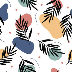 Fototapeta na wymiar Abstrack Tropical Palm Leaves Seamless Pattern Design pattern For print, textile, fabric, wrapping paper, wallpaper, scrapbooking