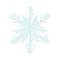 snowflake vector isolated blue  with gray shadow. Winter snow element to create your designs. New Year and Christmas decor for greetings and invitations