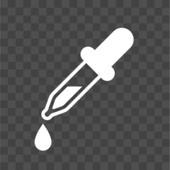White Dropper icon isolated on transparent background. Vector illustration