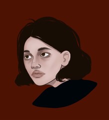 Portrait of a girl with short hair