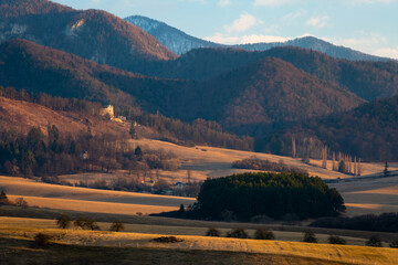 Blatnica castle in the foothills of Velka Fatra mountains, Slovakia.