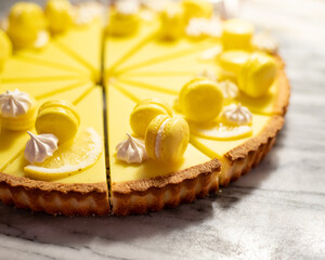 Close Up of Lemon Tart Slice