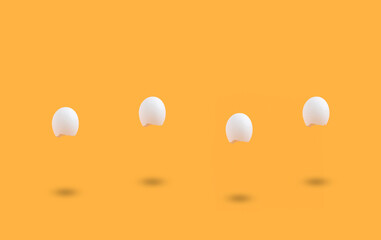 Halloween concept with flying eggshells as ghost characters