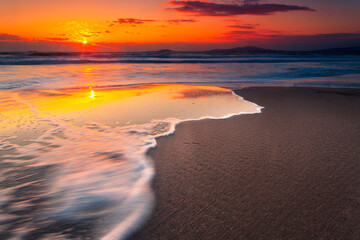 Black Sea, Bulgaria - March, 2011: Burgas Beach