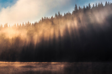Crystal Rays - Golyam Beglik lake in Rhodope Mountains